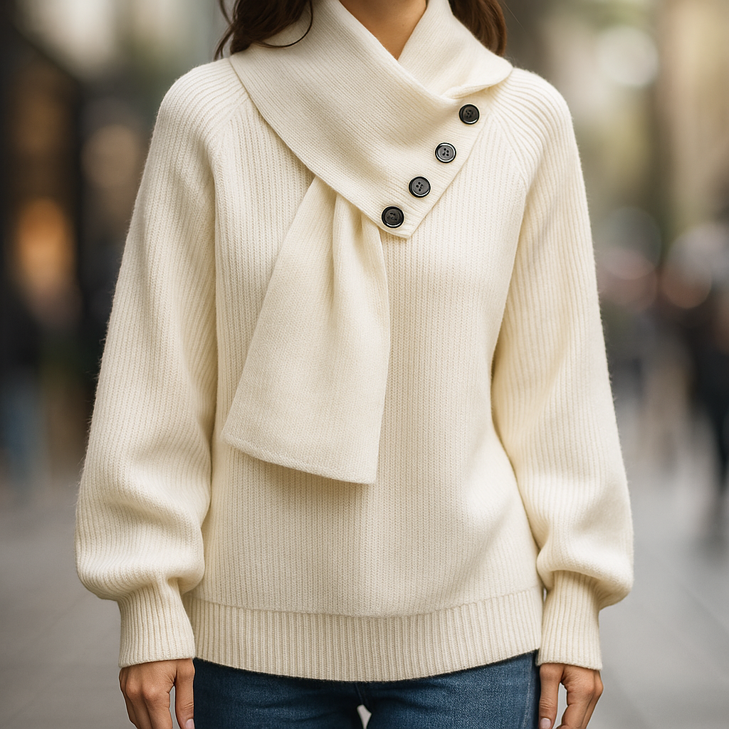 Elodie | Cozy Scarf-Neck Sweater