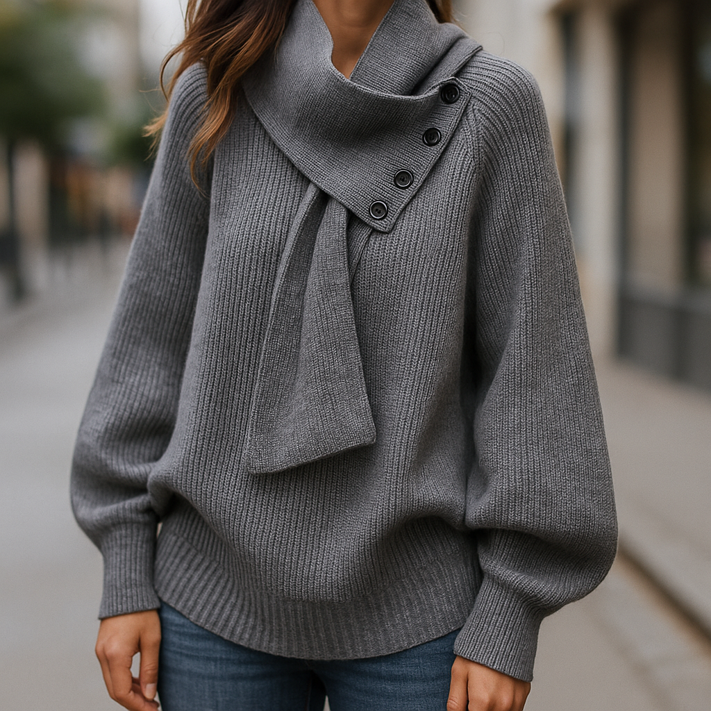 Elodie | Cozy Scarf-Neck Sweater