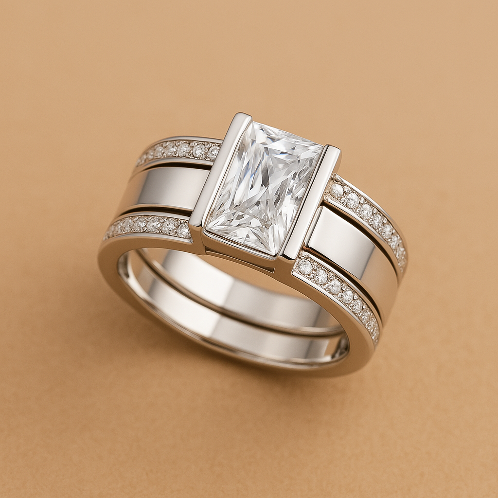 Elegant Vintage Glass Inlay Ring