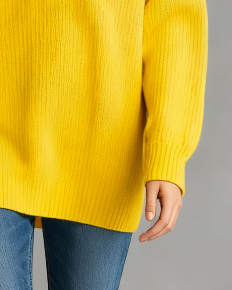 Elegant Three-Button Sweater with Collar