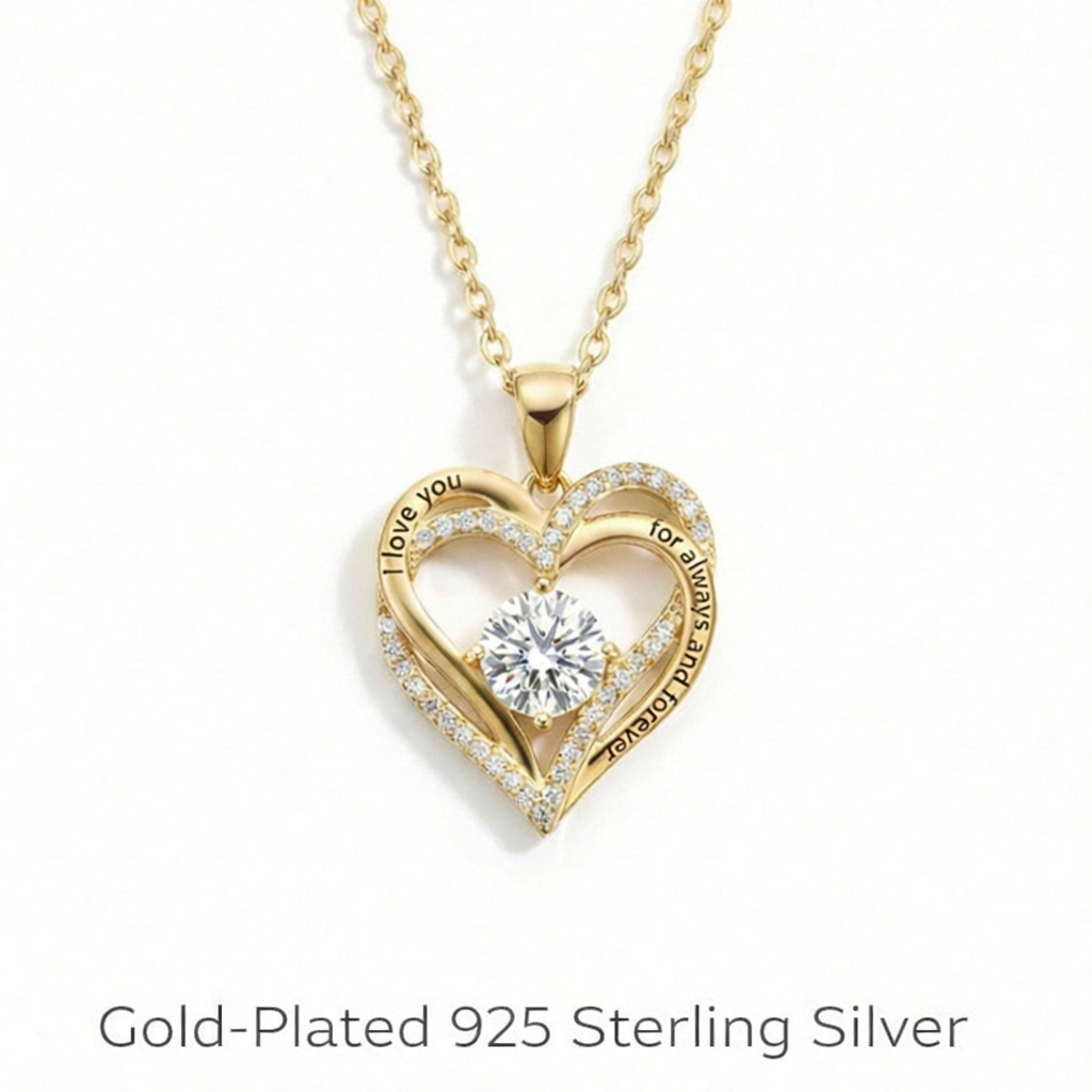 Mi Amore Rose - 925 silver chain with heart pendant