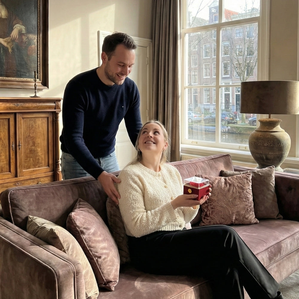 Mi Amore Rose - 925 silver chain with heart pendant