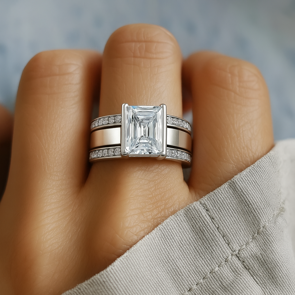 Elegant Vintage Glass Inlay Ring