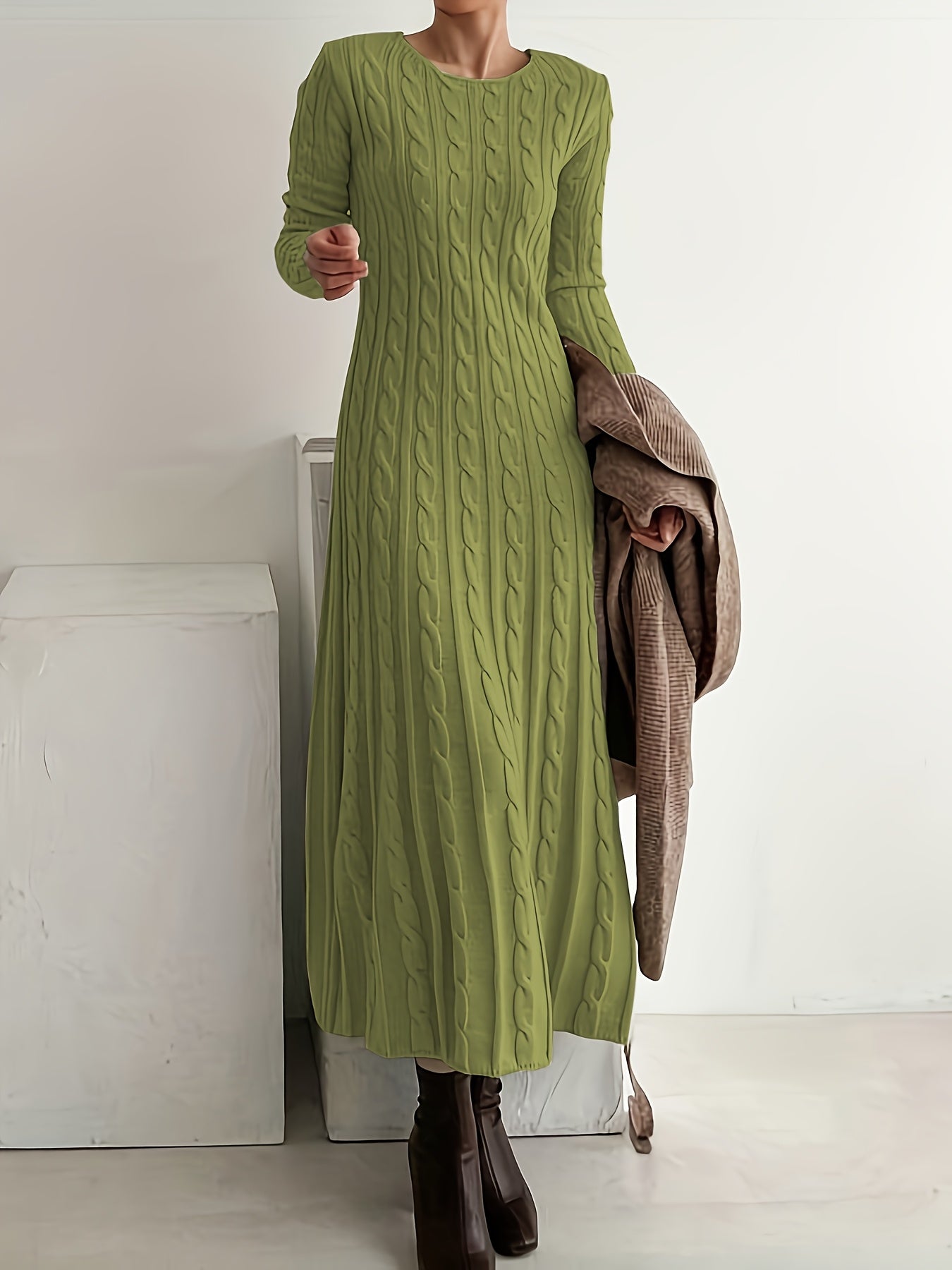 Evelyn | Cozy Cable-Knit Maxi Dress