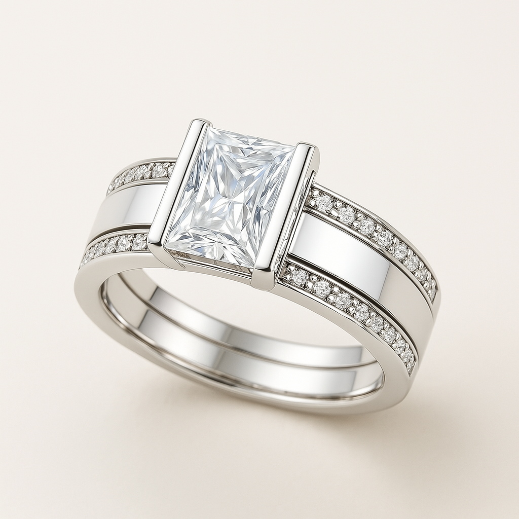 Elegant Vintage Glass Inlay Ring